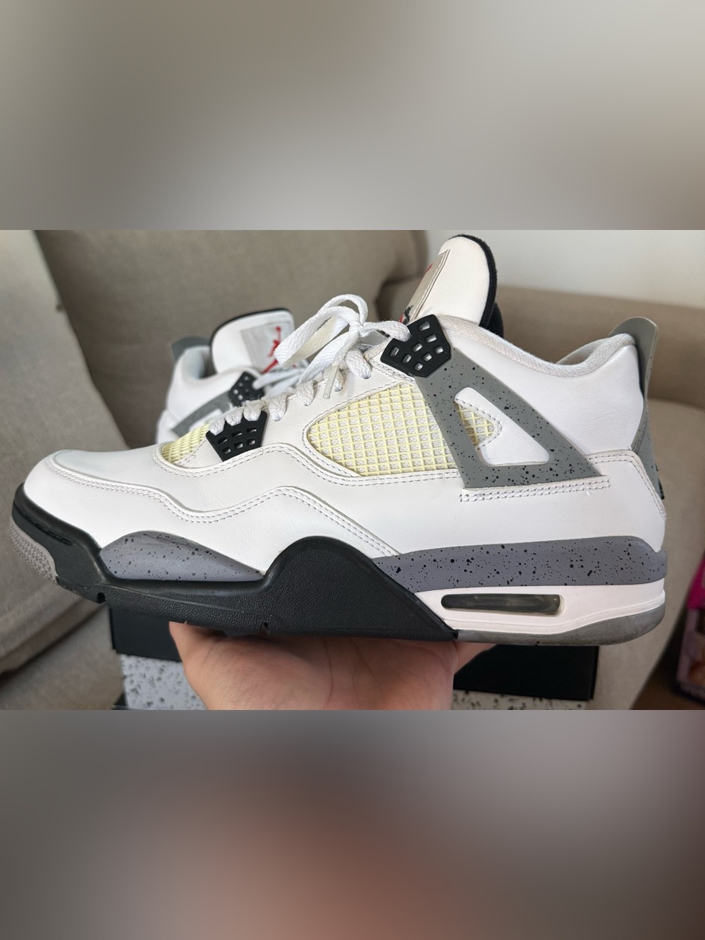 Nike Air Jordan 4 Retro White Cement 2012 Size 10.5 - Picture 4 of 8